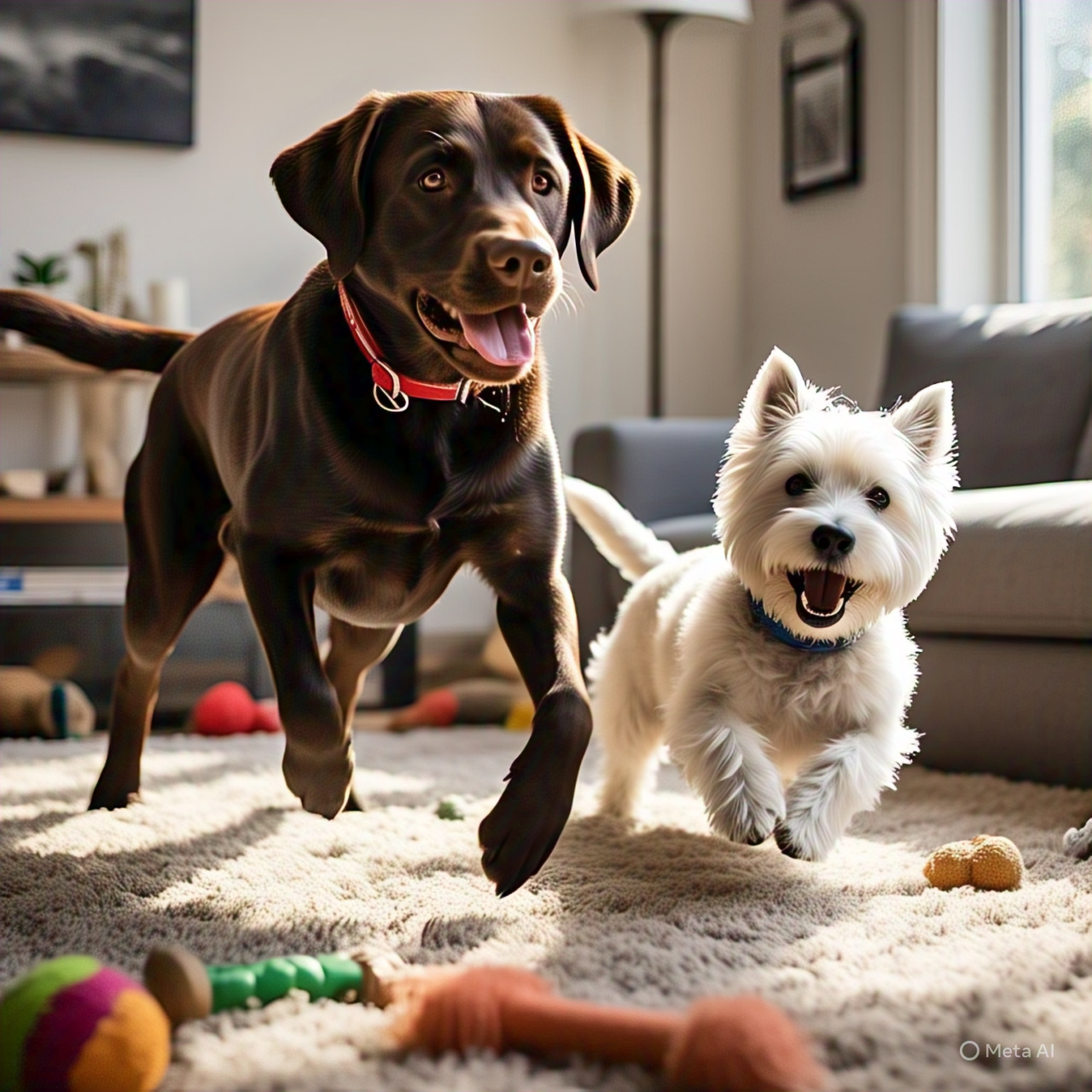 two_dogs_in_a_home_having_fun